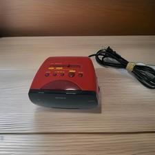 SONY Dream Machine ICF-C111 AM/FM Alarm Clock Radio Red Silver Vintage