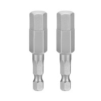 "2 StüCk 3/8\" Sae Sechskant-Schraubendreher-Bit 50Mm LäNge Magnetische Bits Grau"
