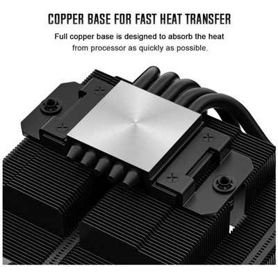 Slim CPU Cooler 57mm Height 5 Heatpipes Intel/AMD