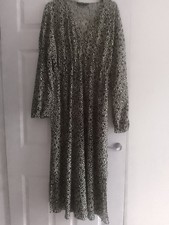 Lovely Green And Cream  Long F&F Dress 16
