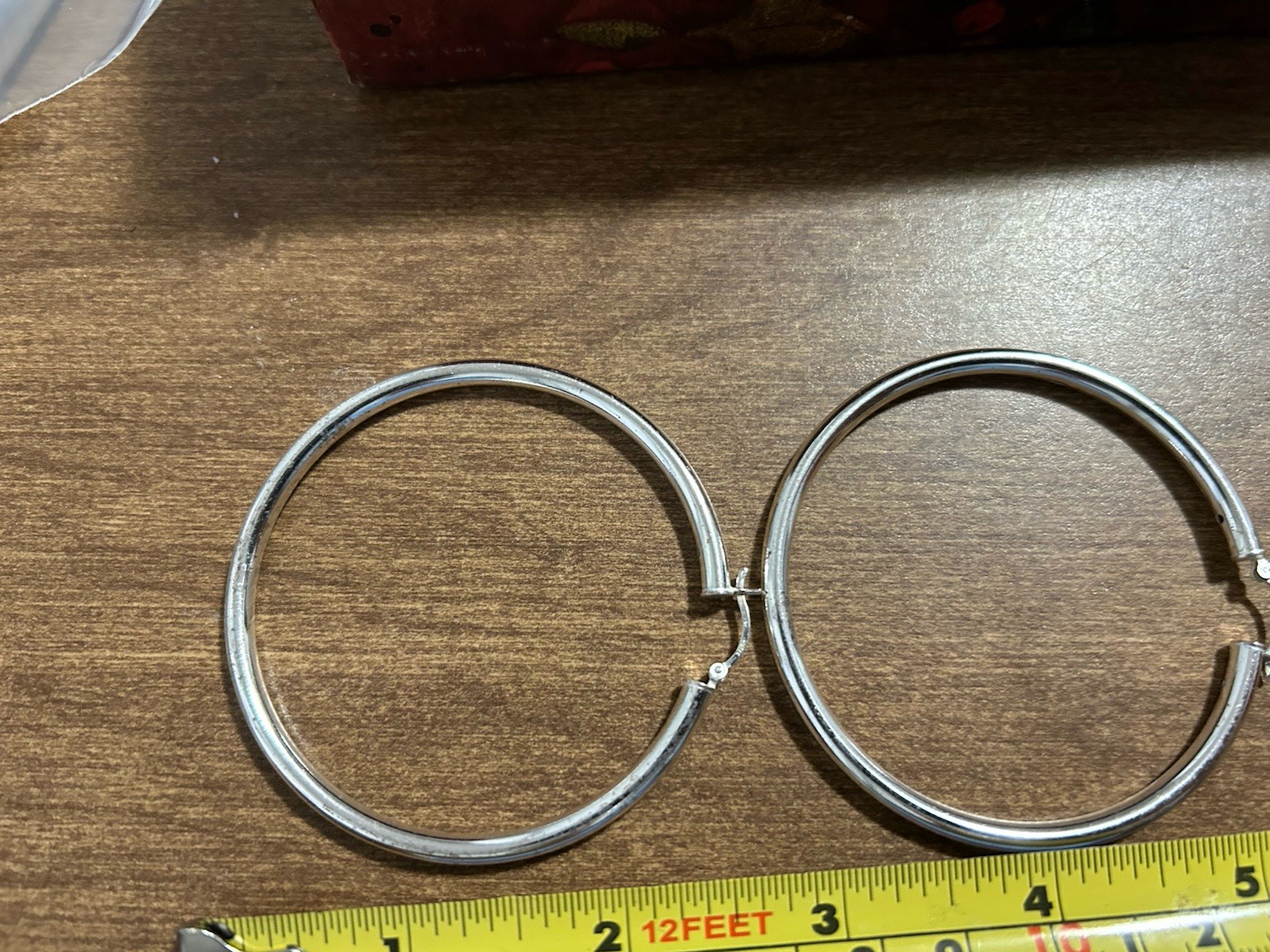 Large 2.5” Solid Sterling Silver Hoop Earrings 13… - image 3