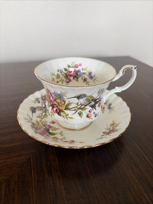 Royal Albert Bone China Hummingbird Woodland Series Tea Cup And Saucer England