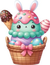 Watercolour Easter Ice Cream Wall Art Bedroom Van Vinyl Sticker Decal 6 Sizes