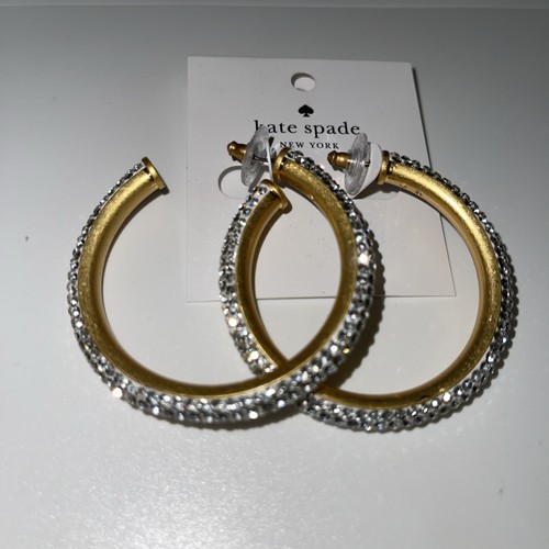 KATE SPADE NEW YORK GOLD TONE RAZZLE DAZZLE HOOP EARRINGS New $129