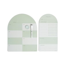 U Brands Vinyl Magnetic Calendar Whiteboard Planner Value Pack, Sage Green