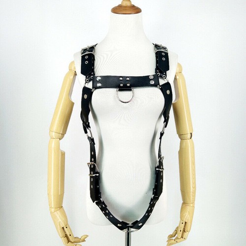 Men's Leather Strap Bondage Gothic Harness Bdsm Buckles Costume Suspenders Belts - Picture 5 of 9
