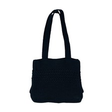 Worthington Black Woven Crochet Shoulder Bag Purse Y2k