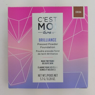 C'est Moi Brilliance Pressed Powder Foundation ''COCOA Hypoallergenic Talc-Free