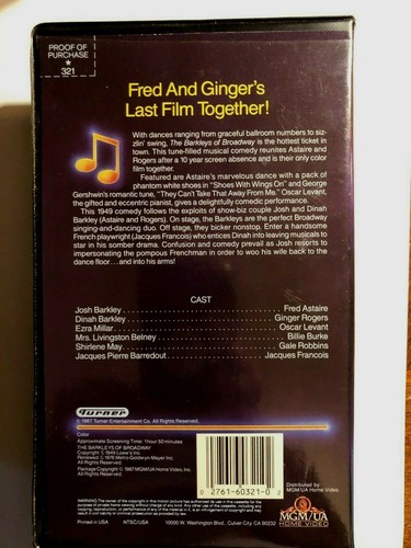 THE BARKLEYS OF BROADWAY MUSICALS GREAT MUSICALS VHS FRED ASTAIRE, GINGER ROGERS - Picture 3 of 3