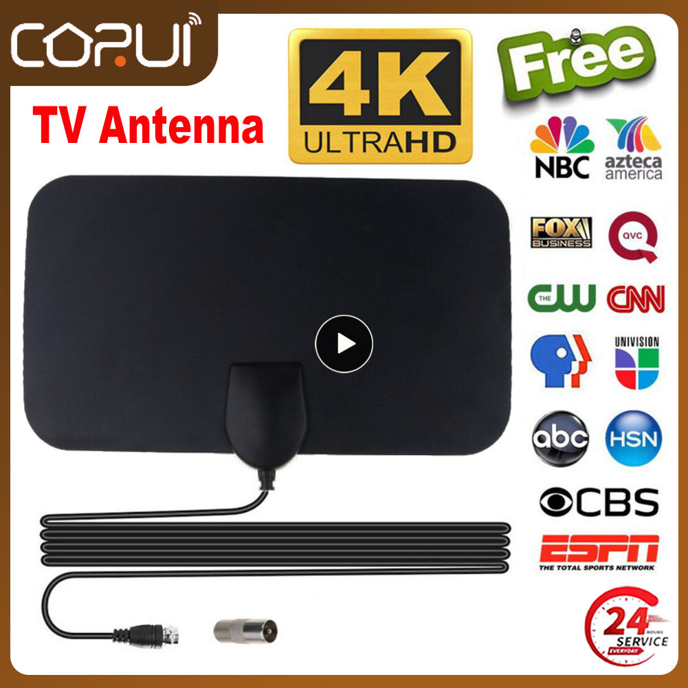 4K 1080P HD Digital TV Antenna 25dB High Gain 5000 Mile Booster Active DTV Box