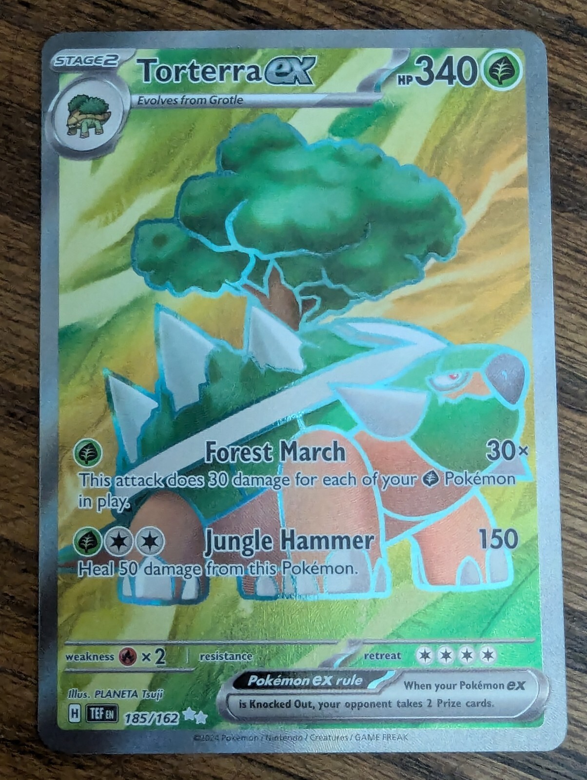 2024 Torterra ex 185/162 Pokemon Temporal Forces Holo Ultra Rare NM