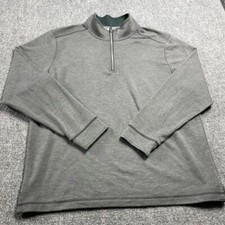 Tommy Bahama Men's Gray Sweater Long Sleeve Pullover Quarter Zip Size Large