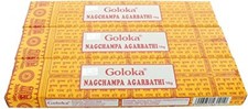 Incenso Goloka Nag Champa Agarbathi 3 Scatole da 15 g Incensi Masala Ayurveda