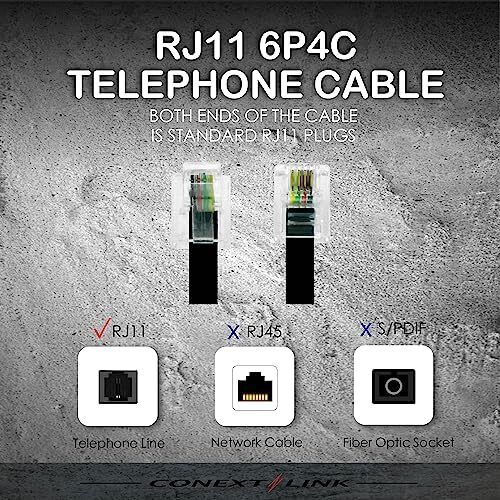RJ11 6P4C Modular Telephone Extension Cable Phone Cord Line Wire (100 Feet, G... - Picture 4 of 6