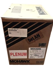 1000ft Mohawk M57550B Cat5E Cable, Copper Plenum, CMP, 24AWG 5EP4P24-YL-P-MOH-AP