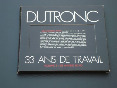 Jacques Dutronc CD-ALBUM: 33 Ans De Travail, Volume 2: Les Années 80-90 -Chanson