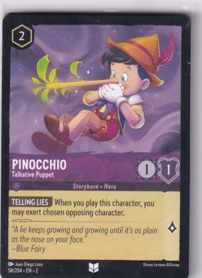 Ravensburger Disney Lorcana Floodborn english No. 58/204 Pinocchio Uncommon