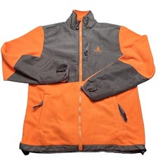 Rugged Bear Orange Gray Fleece Jacket Boys XL 18/20 Full Zip Front Liner Unisex