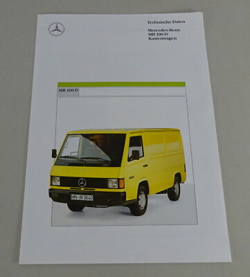 Brochure / Technical Data Mercedes-Benz MB 100 D Panel Van As of 11/1990