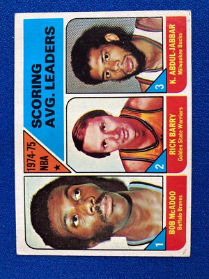 1975-76 Topps Basketball 1974-75 Scoring Avg Leaders - 1 - Abdul Jabbar
