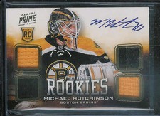 2012-13 PANINI PRIME ROOKIES CMICHAEL HUTCHINSON AUTO QUAD JERSEY RC 173/249