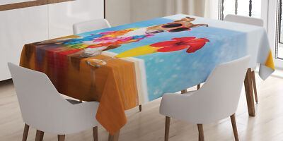 Komisch Tischdecke Cool Dog sitzen am Strand Bar