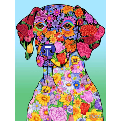 German Shorthaired Pointer Flowers Design Decorative Flag