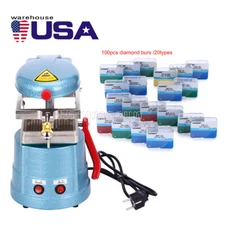 Dental Vacuum Forming Machine Ortho Molding Motor Equipment/20Boxes Diamond Burs