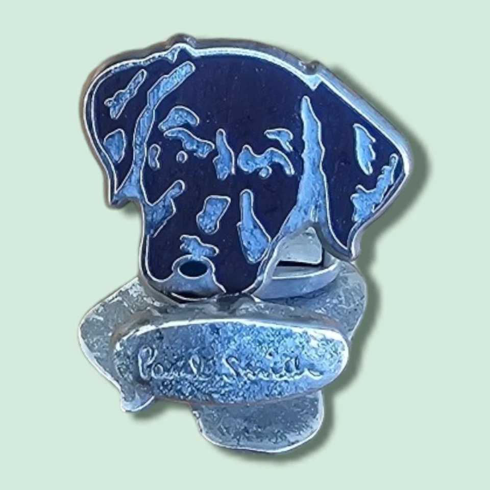 Gemelos - Gemelos Paul Smith genuinos de plata cepillada, perro marrón - Hechos en Reino Unido Foto 3 de 4