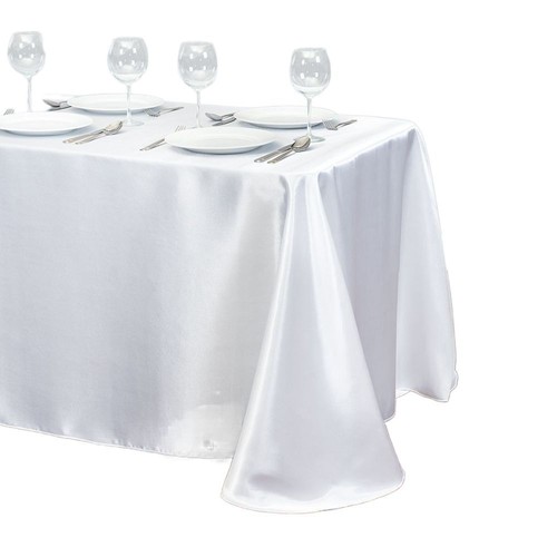 Color Wedding Party Rectangular Tablecloth Table Cover Table Decorations Satin - Picture 13 of 19