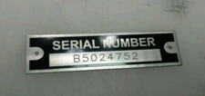 Premium Heavy Duty ENGRAVED SERIAL NUMBER PLATE DATA IDENTIFICATION ID TAG
