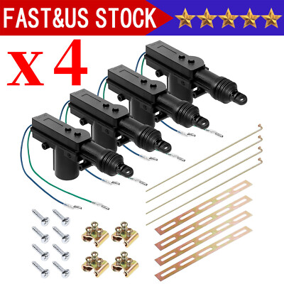 4x Universal Car Auto Heavy Duty Power Slave Door Lock Actuator Motor 2 Wire 12V