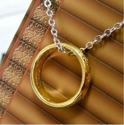 Lord of the Rings LOTR Hobbit Gold Necklace Ring Amulet Pendant Stocking Filler