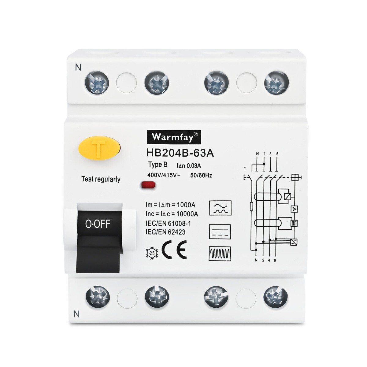FI-Schalter Typ B 40A/63A 30mA/300mA 4-polig – VDE-geprüft, Allstromsensitiv Für Wallbox & PV (Hutschiene