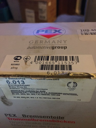 Pex Drum Brake Shoes Kit 1h0698525 New Never Used German Parts - Picture 4 of 4