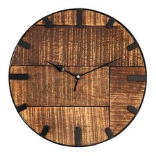 Wanduhr Holz ø 30 cm Uhr 2. Wahl Wohnzimmeruhr modern rund Holz Vintage lautlos