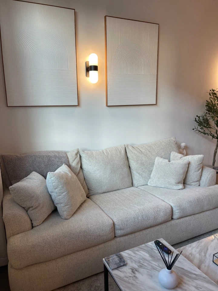 Findley Sofa and Oversized Chair Set - Beige. - Image 2 of 4