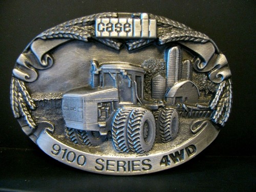 *Case IH 9150 Tractor  9100 Series PEWTER Belt Buckle 1987 Limited Ed CIH 4WD