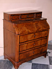 Cassettiera in legno a 3 (+3) cassetti con ribaltina - antiquariato