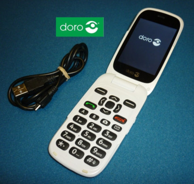 Doro 6520 (DFC-0050) Grau Weiß (Nur Tesco Sim ausprobiert) Großtastenhandy