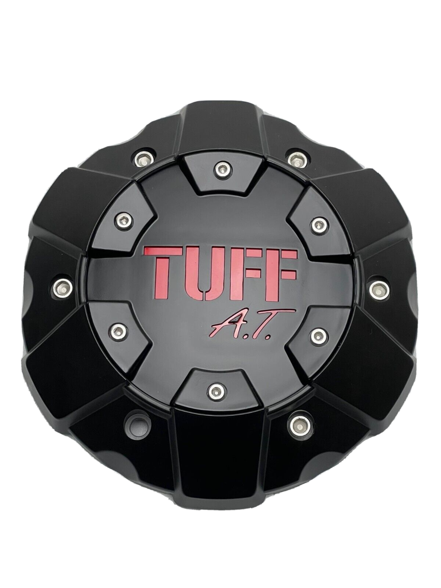 Tuff A.T. Matte Black/Red Logo Wheel Center Cap C706901 C611901 | eBay