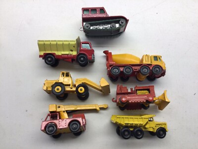7pc. Vintage Matchbox Construction Lot 6B, 16, 21A, 35, 42A, 69, 70