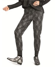 HUE S Medium Grey Heather Relaxed Leggings NWT Location 1446A-2F 