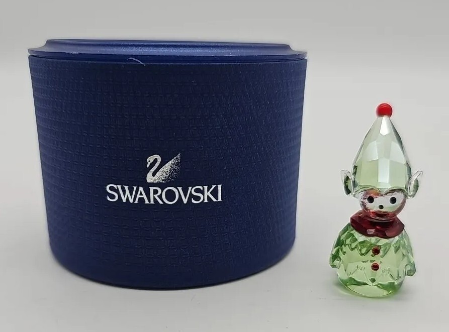 Swarovski Austria Crystal Figurine Rocking Elf Santa's Helper MIB