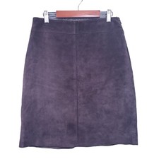 Vintage Express Leather Pencil Skirt Rich Dark Brown Size 3 - 4 Fully Lined