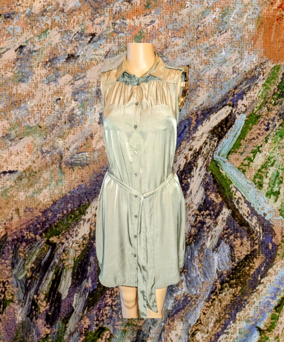 slim fit dress slacks American Eagle Green Teared Maxi Dress- Small
