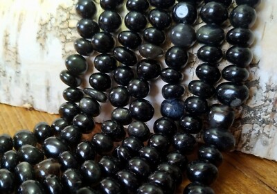   Regenbogen-Obsidian rundliche Nuggets ca. 11-12 mm Edelsteinperlen Strang  
