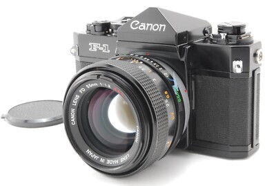 Near Mint Canon F-1 Early Model SLR Film Camera w/FD 55mm f