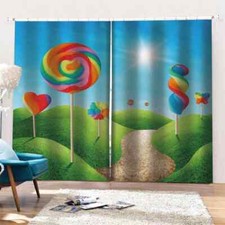 Color exhibits of different stylesPrinting 3D Blockout Curtains Fabric Window