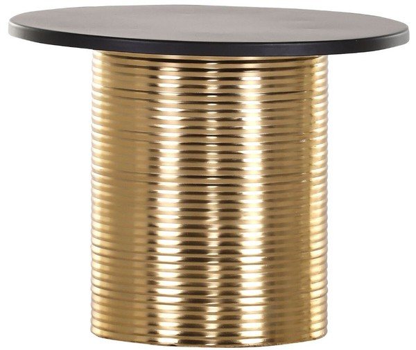 Casa Padrino Luxus Beistelltisch Schwarz / Gold Ø 50 X H. 40 Cm Tisch-image